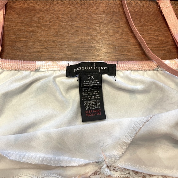 NWT Nanette Lepore pink floral Hawaiian lace adjustable strap tank top size 2X - Picture 3 of 4